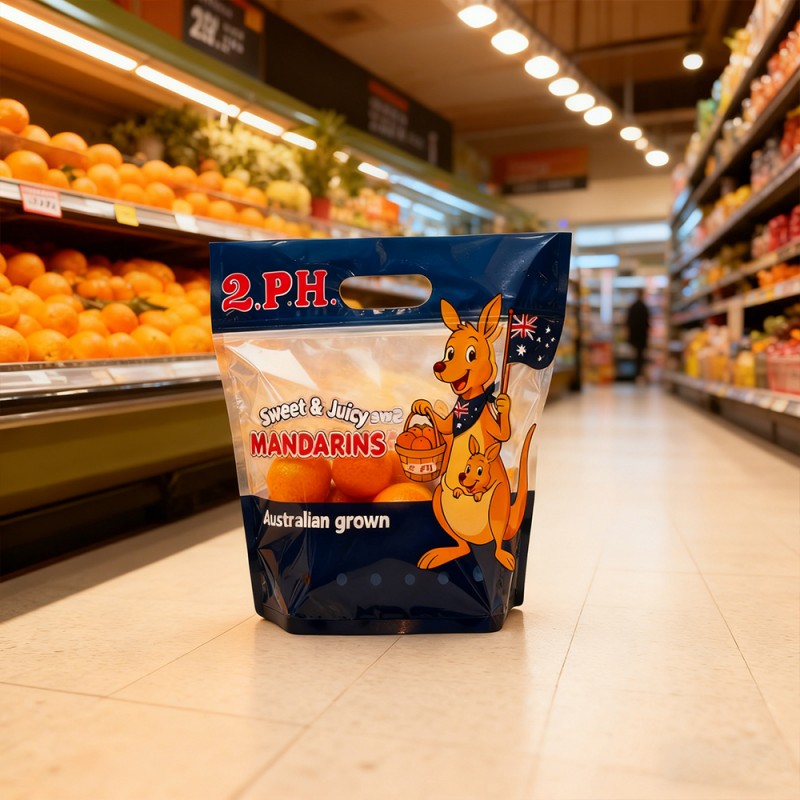 ถุงซิปตั้งพื้นระบายอากาศผลไม้สด