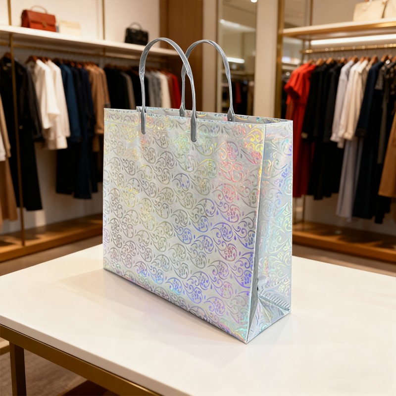 กระเป๋าโท้ตของขวัญเคลือบฟิล์มแวววาว