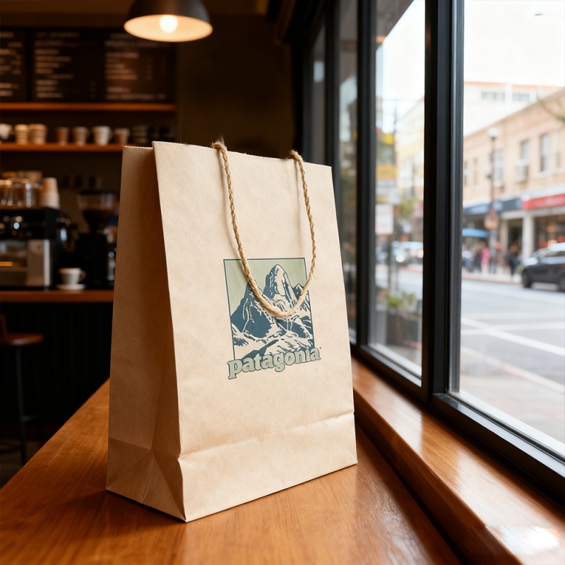 ถุงหิ้วของขวัญกระดาษคราฟท์พร้อมเชือกกระดาษ