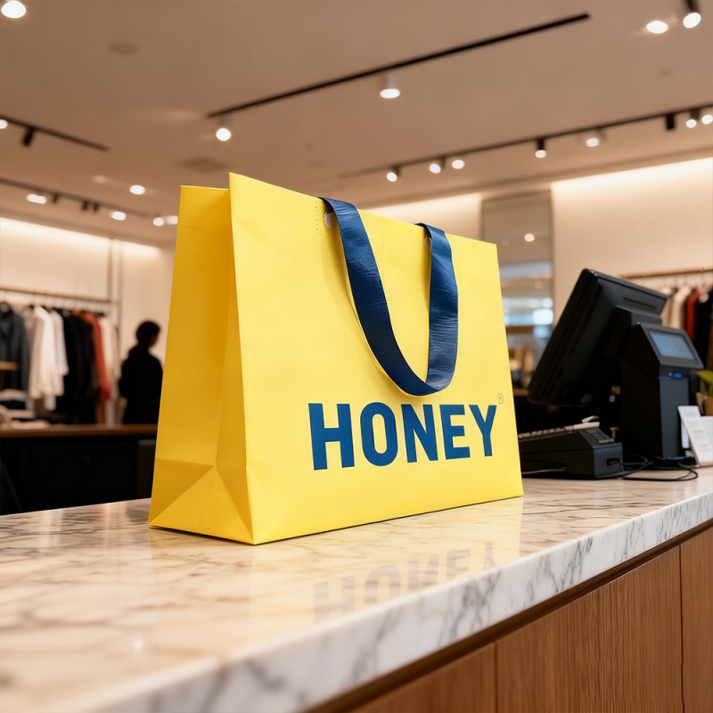 กระเป๋าสะพายกระดาษคราฟท์เคลือบ PP